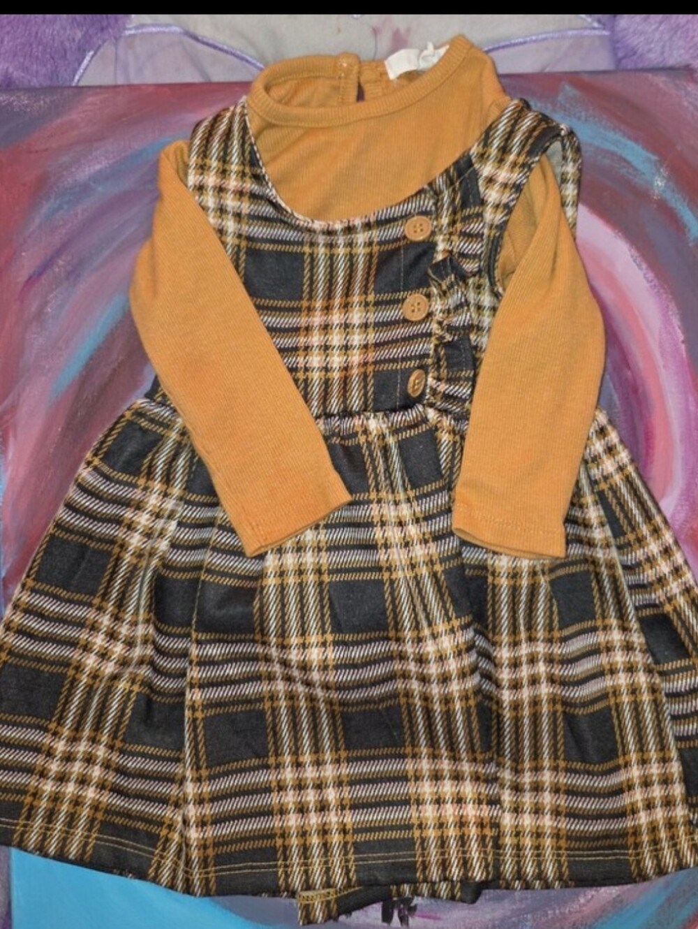 Nanette Yellow Plaid Dress Long Sleeve